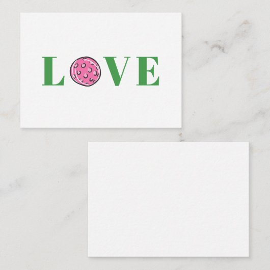 ピンク名門私立校風のピックボール大好き ノートカード (正面/裏面)