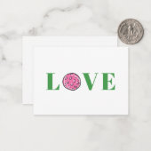 ピンク名門私立校風のピックボール大好き ノートカード (正面/裏面インサイチュ)