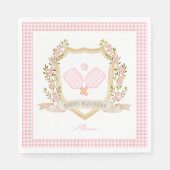 ピンク名門私立校風のピックボール |ハッピーバースデー スタンダードランチョンナプキン (正面)