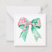 ピンク名門私立校風のフローラボーパーソナライズされたド ノートカード (正面)