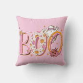 ピンク名門私立校風のブカボチャのハロウィーン クッション (裏面)