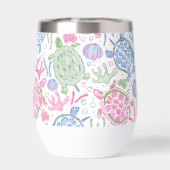 ピンク名門私立校風のブルーウミガメ (背面)