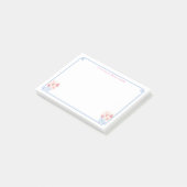 ピンク名門私立校風のブルーギリシャ鍵ジンジャージャパーソナライズされたー ポストイット (アングル)