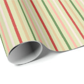 ピンク名門私立校風のミントグリーンクリスマスカラフルストライプ ラッピングペーパー (ロールコーナー)
