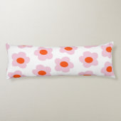 ピンク名門私立校風のレッドフローラシンプル花柄 ボディピロー (裏面)