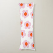 ピンク名門私立校風のレッドフローラシンプル花柄 ボディピロー (正面縦)