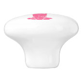 ピンク名門私立校風のロブスターオンホワイト セラミックノブ (側面)
