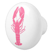 ピンク名門私立校風のロブスターオンホワイト セラミックノブ (右)