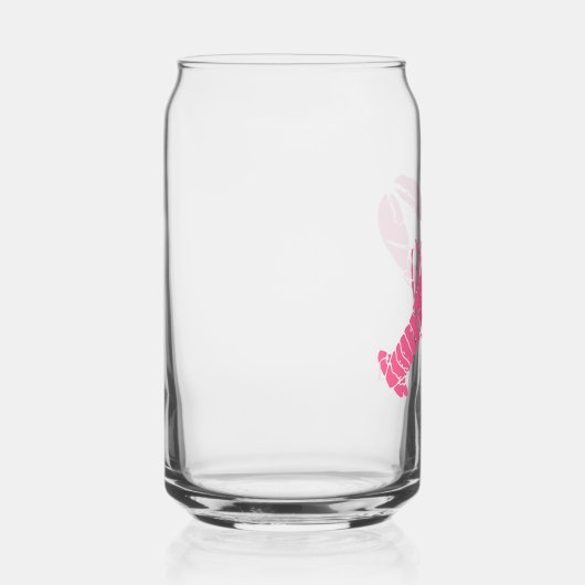 ピンク名門私立校風のロブスターモノグラム ガラス缶 (右)