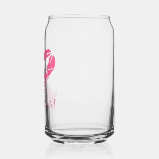 ピンク名門私立校風のロブスターモノグラム ガラス缶 (左)