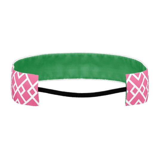 ピンク名門私立校風の幾何学模様、コケット アスレチックヘッドバンド (裏面)