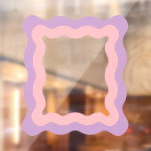 ピンク名門私立校風の紫色の波状の長方形鏡 ウィンドウサイン (シート2)
