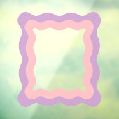 ピンク名門私立校風の紫色の波状の長方形鏡 ウィンドウサイン (シート3)