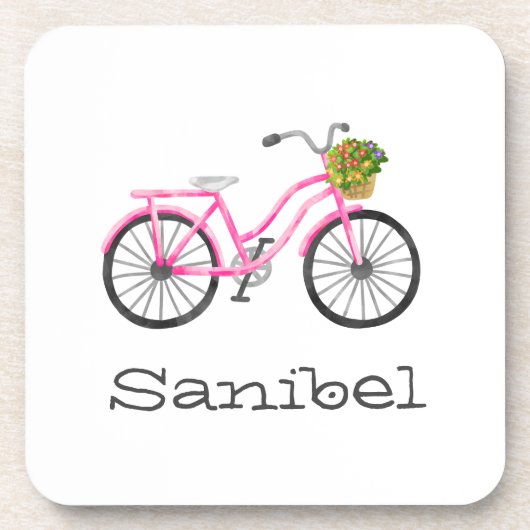 ピンク名門私立校風の自転車のロケーション名夏おもしろい コースター (正面)