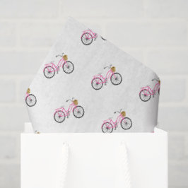 ピンク名門私立校風の自転車サマーおもしろいバケーションモード 薄葉紙