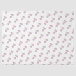 ピンク名門私立校風の自転車サマーおもしろいバケーションモード 薄葉紙