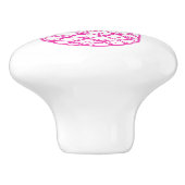 ピンク名門私立校風の色の熱帯パイナップルパーソナライズされた セラミックノブ (側面)