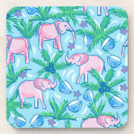 ピンク名門私立校風の象 コースター