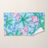 ピンク名門私立校風の象 ハンドタオル (ハンドタオル)