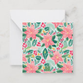 ピンク名門私立校風の&グリーンクリスマスベルギフトエンクロージャー ノートカード (裏面)