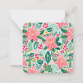 ピンク名門私立校風の&グリーンクリスマスベルギフトエンクロージャー ノートカード (裏面)