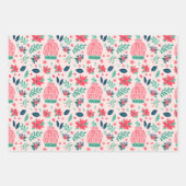 ピンク名門私立校風の&グリーンクリスマスマグスセーター&帽子 ラッピングペーパーシート (正面2)