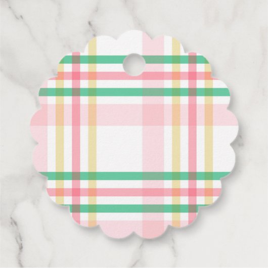 ピンク名門私立校風の&グリーンプレイドハッピーイースター フェイバータグ (裏面)