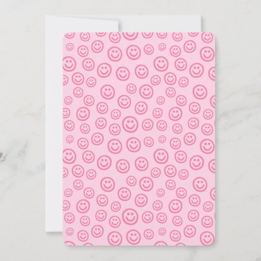 ピンク名門私立校風のY2K誕生日 招待状 (裏面)