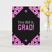 ピンク君が卒業カードにしたんだ カード (黄色い花)