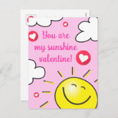ピンク君は私のサンシャインハッピーバレンタインデー シーズンポストカード (正面/裏面)