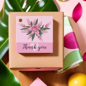 ピンク咲きユリありがとう/ようこそ フェイバータグ