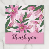 ピンク咲きユリありがとう/ようこそ フェイバータグ (正面)