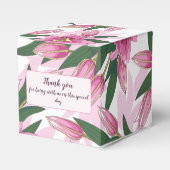 ピンク咲きユリありがとう/ようこそ フェイバーボックス (正面サイド)