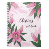 ピンク咲きユリ ノートブック (正面)