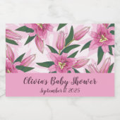 ピンク咲きユリ フードラベル (シングルラベル)