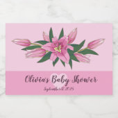 ピンク咲きユリ フードラベル (シングルラベル)