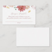 ピンク咲き花おむつラッフルベビーシャワーEn エンクロージャーカード (正面/裏面)