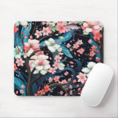 ピンク咲き花春 マウスパッド (マウス)