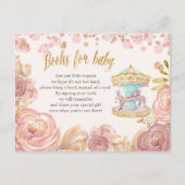 ピンク回転木馬グリッターベビーカード用ブック ポストカード (正面)