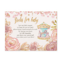 ピンク回転木馬グリッターベビーカード用ブック