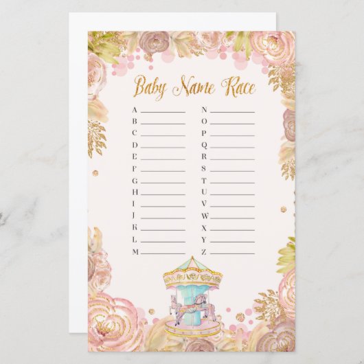 ピンク回転木馬ベビー名競走 (正面/裏面)