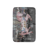 ピンク回転木馬馬 バスマット (正面縦)