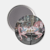 ピンク回転木馬馬 マグネット (正面/裏面)