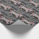 ピンク回転木馬馬 ラッピングペーパー (角)