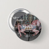 ピンク回転木馬馬 缶バッジ (正面&裏面)