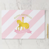 ピンク回転木馬馬"誕生日ガール" ペーパーパッド (インサイチュ)
