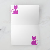 ピンク困惑した猫のグリーティングカード カード (内部)
