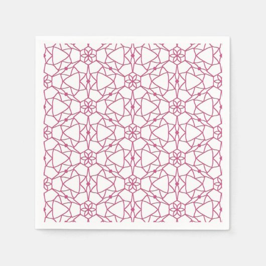 ピンク図形 スタンダードカクテルナプキン (正面)