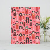 ピンク図解入りの、写真付きのこ日本のけしスクラップブック紙 (スタンド正面)