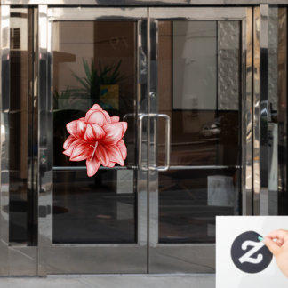 ピンク図解入りの、写真付きのと白のアマリリス ウィンドウサイン